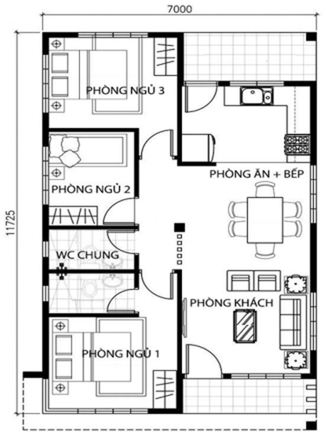 bản vẽ mặt bằng nhà minh họa ký hiệu tường cửa và phòng