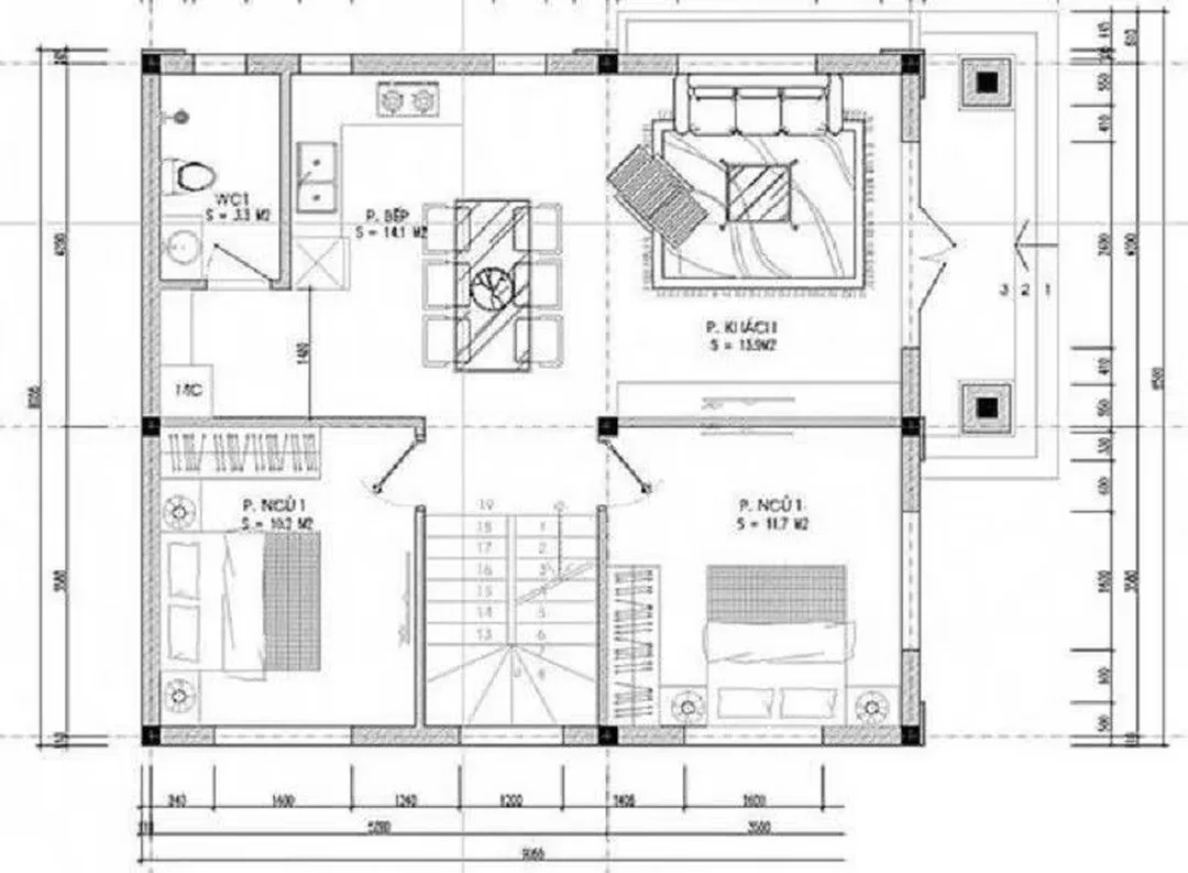 Bản vẽ nhà 2 tầng mái Nhật với cách tổ chức mặt bằng theo diện tích Bản vẽ nhà 2 tầng mái Nhật với cách tổ chức mặt bằng theo diện tích