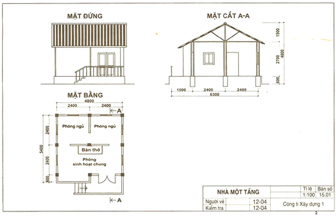 Bản vẽ nhà dùng trong cách đọc mặt bằng một tầng Bản vẽ nhà dùng trong cách đọc mặt bằng một tầng