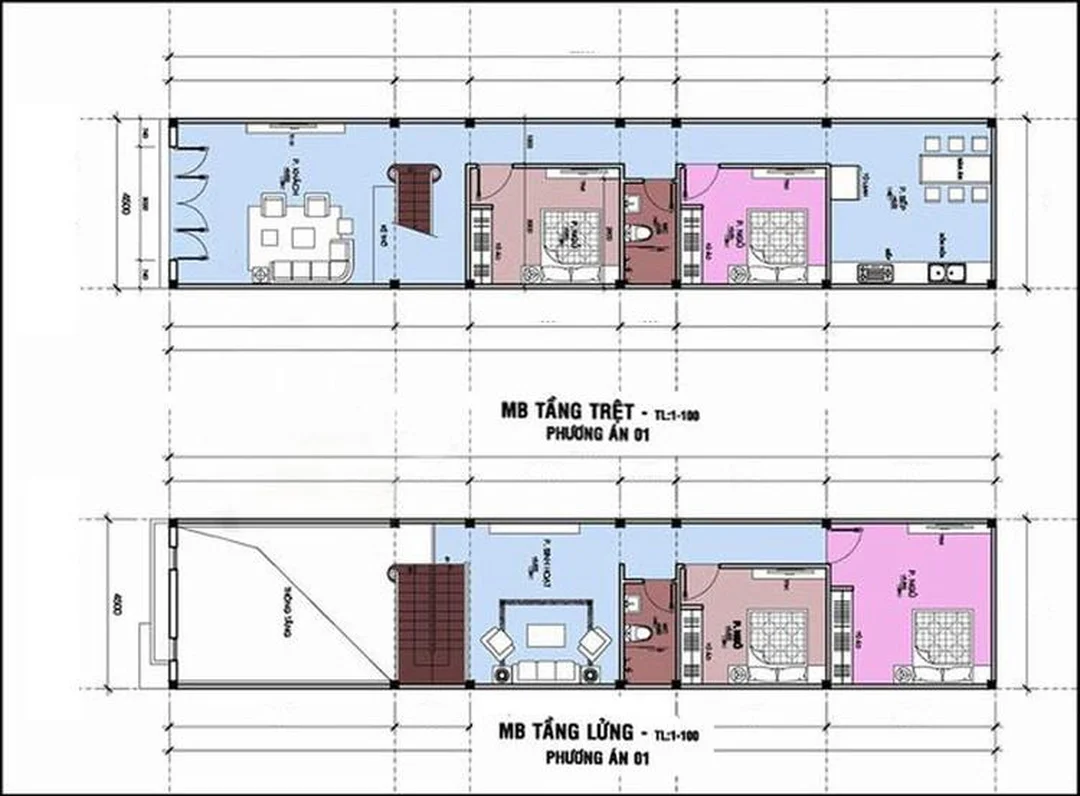 Bản vẽ nhà gác lửng hai phòng ngủ tối ưu công năng Bản vẽ nhà gác lửng hai phòng ngủ tối ưu công năng