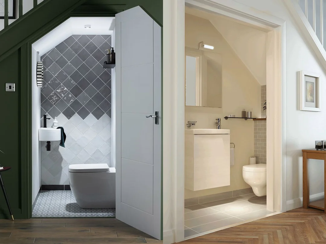 bản vẽ nhà vệ sinh có bố trí lavabo bồn cầu và bồn tắm