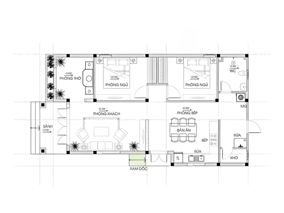 bản vẽ nhà xác định mặt bằng công năng trước thi công