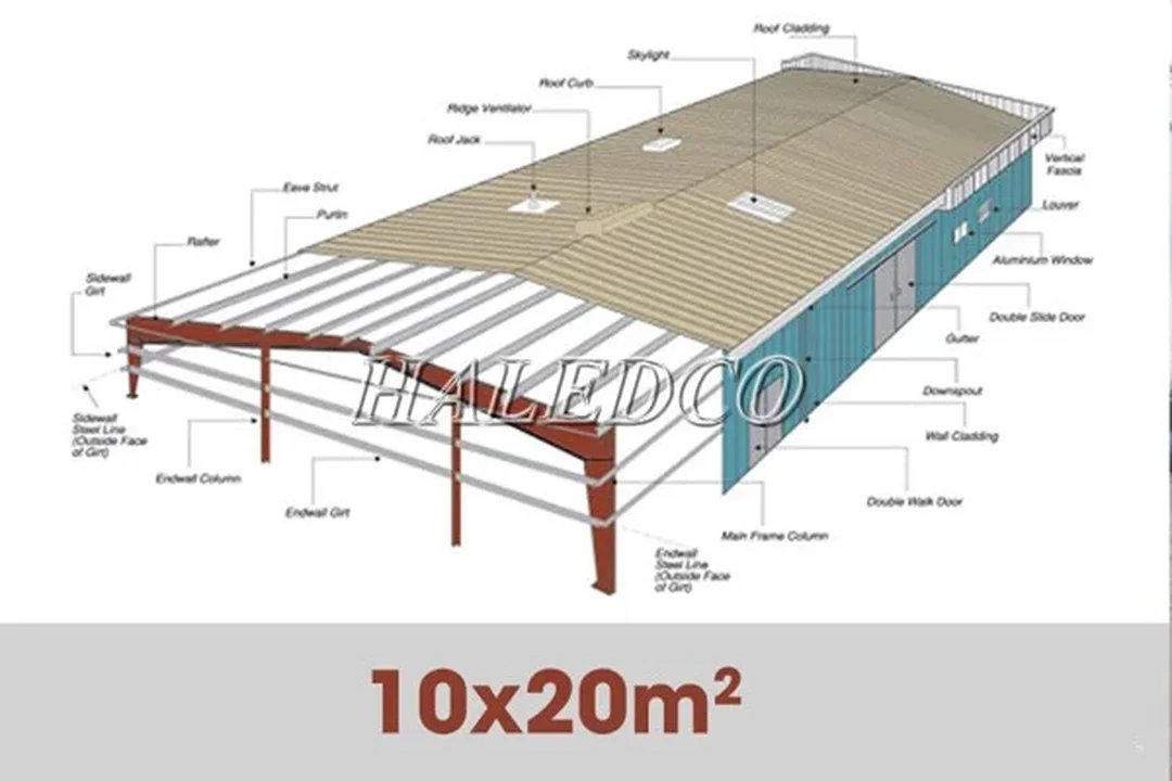 Bản vẽ nhà xưởng 200m2 bản vẽ nhà xưởng 200m2 thể hiện mặt bằng và bố trí công năng