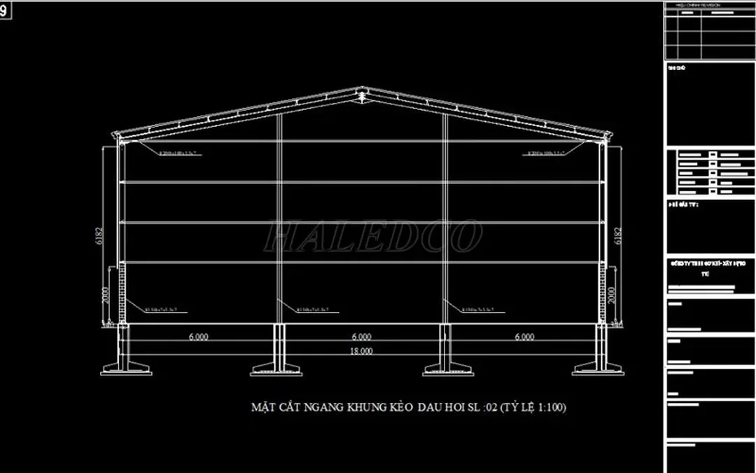 File CAD bản vẽ nhà xưởng 18m file CAD bản vẽ nhà xưởng 18m thể hiện mặt bằng và trục kết cấu