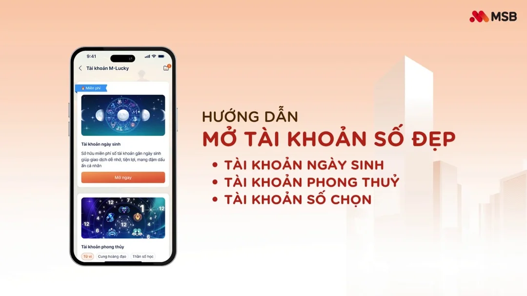 Hướng dẫn mở và quản lý tài khoản số đẹp trên MSB DigitalBank