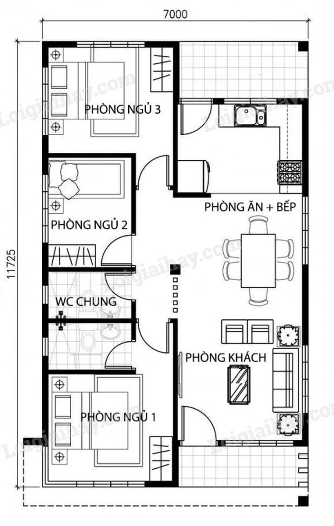 Bản vẽ mặt bằng nhà đơn giản cho nhà cấp 4 có các phòng chức năng Bản vẽ mặt bằng nhà đơn giản cho nhà cấp 4 có các phòng chức năng