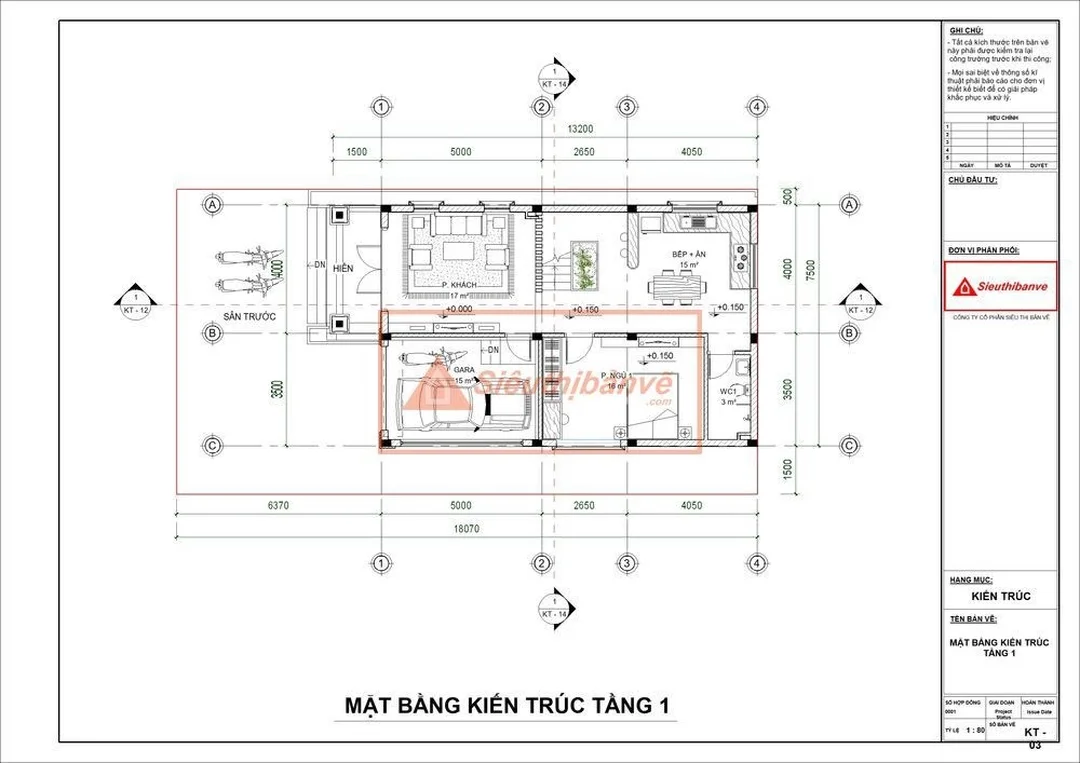 bản vẽ nhà 2 tầng 3d mặt bằng tầng 1 chữ L mái Thái