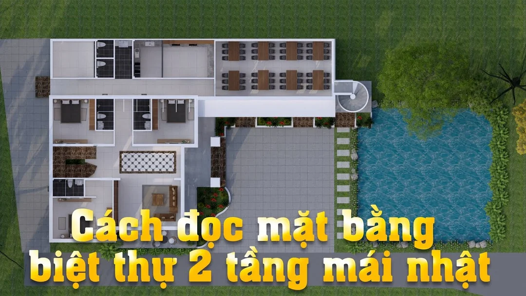 Hướng dẫn đọc bản vẽ mặt bằng biệt thự 2 tầng mái Nhật