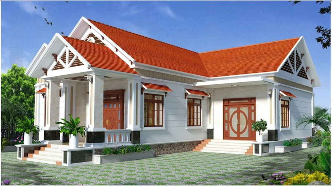 phong thủy nhà chữ l với sân trong và khoảng xanh cân bằng mặt bằng